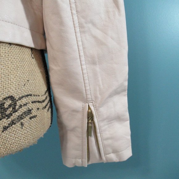 JLO Jennifer Lopez Beige Moto Jacket - Picture 5 of 11